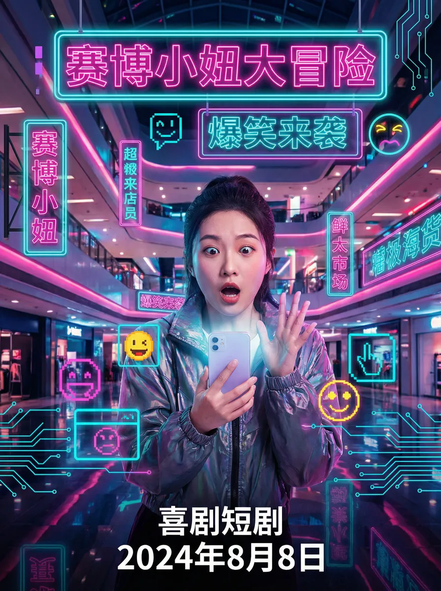 肉番 搞笑喜剧短剧 - 赛博小妞大冒险海报